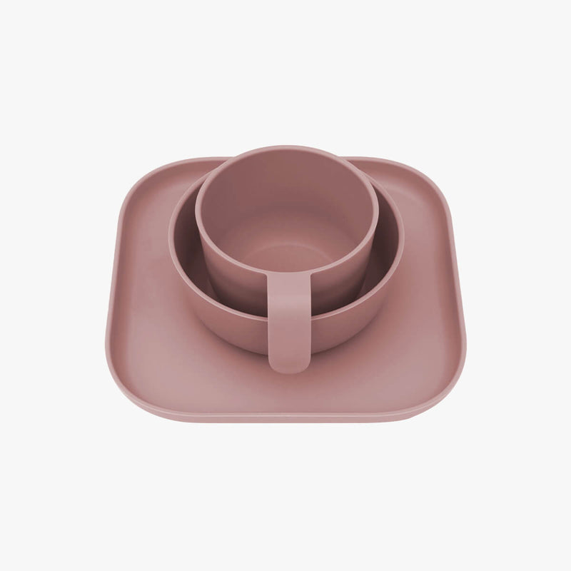 Mealtime Set in Blush / ezpz Basics for Big Kids / Plates and Bowls #color_blush / Mealtime Set – Durable, Stylish Tableware for Kids 5+ by ezpz