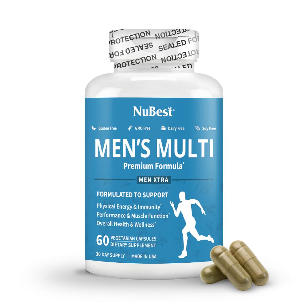 Men’s Multivitamin – Energy, Immunity & Daily Health Support | 60 Vegan Capsules by NuBest Nutrition
