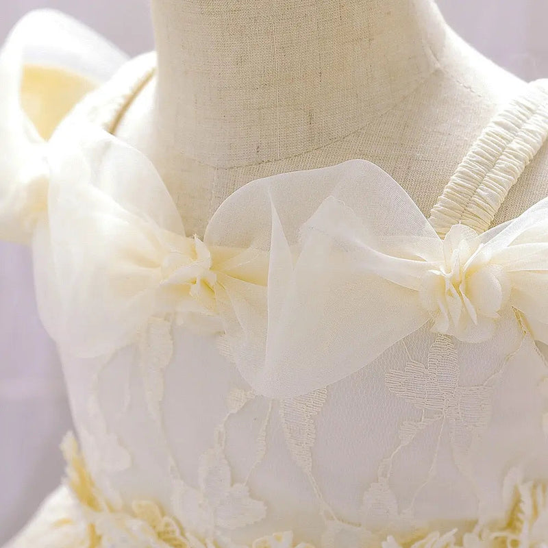 Newborn Baby Girl Birthday Baptism Dress One Shoulder Puff Sleeves Princess Dress, MyKids-USA®, Baby & Toddler Dresses, MyKids-USA - - - - - - -