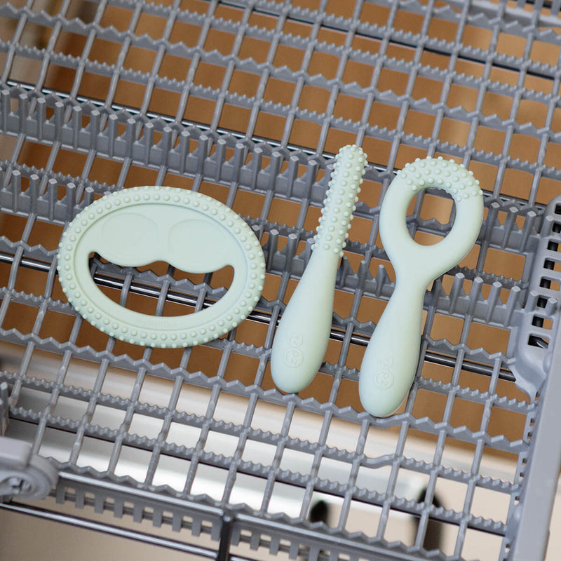 ezpz oral development tools in sage green / silicone teethers for motor skill development #color_sage / Oral Development Tools – Build Strong Bites & Bright Smiles by ezpz