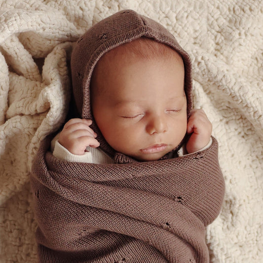Organic Pointelle Knit Swaddle Blanket for Babies – by Bleu La La