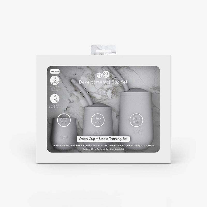 Pewter Developmental Cup Set – Smart Sips for Growing Kids by ezpz 9