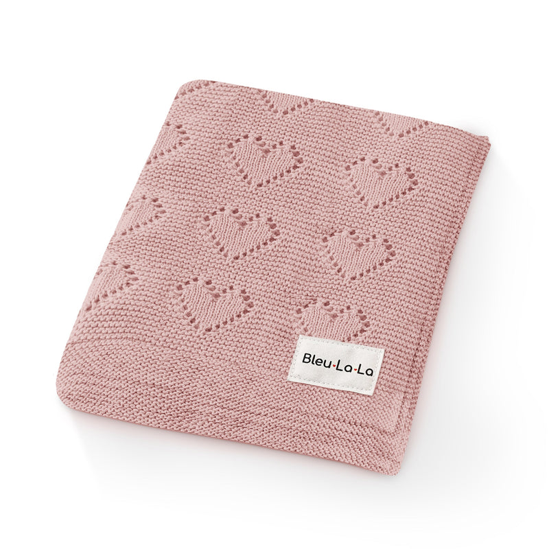Heart Knit Organic Cotton Baby Blanket – Cozy Comfort