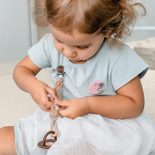 Pop Pacifier Clips – 2-Pack Sensory Teether by Bleu La La
