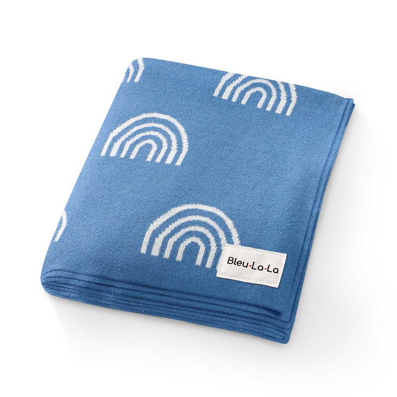 Rainbow Knit Swaddle Blanket – Soft, Cozy & Joyful by Bleu La La