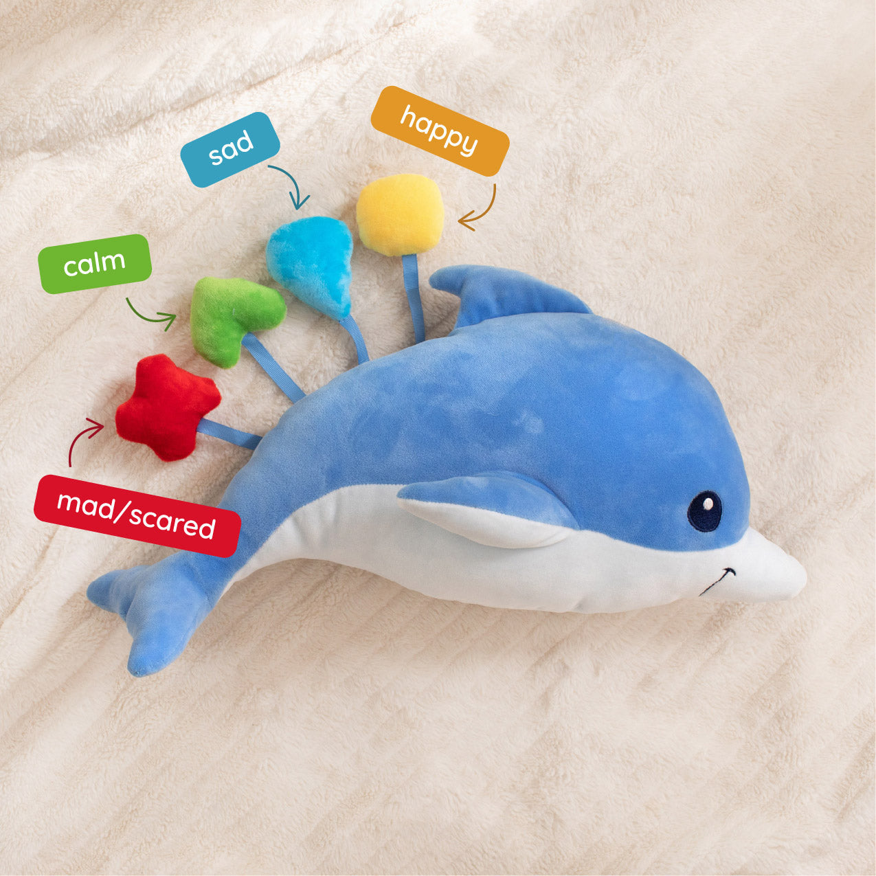 Blue Dolphin SnuggleBuddy – Emotional Learning Plush by Generation Mindful