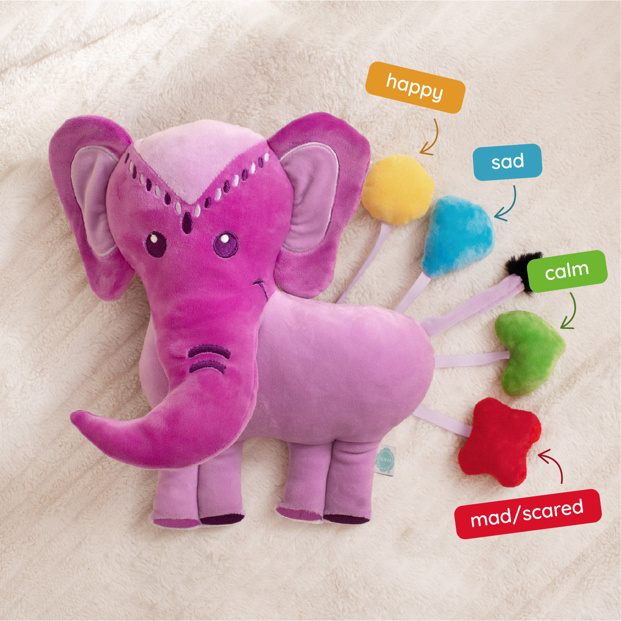 Violet Elephant SnuggleBuddy – Emotional Support Plush by Generation Mindful