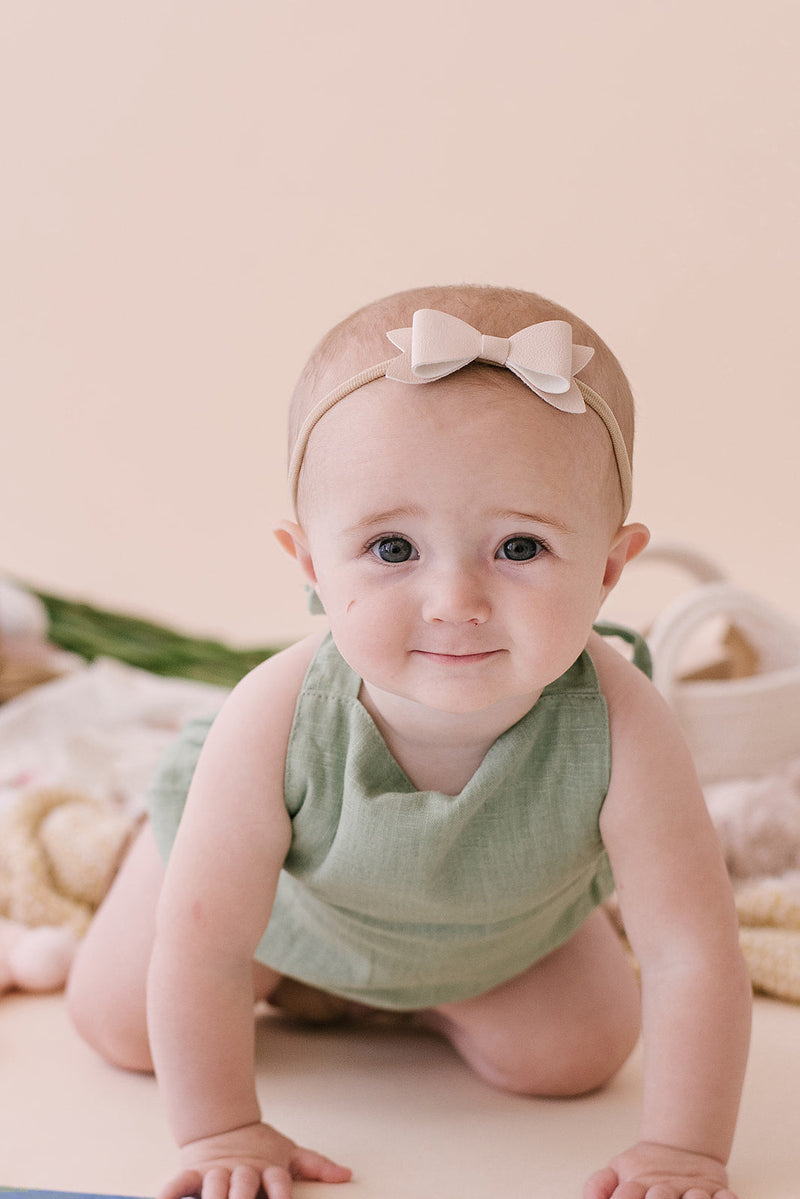 Sage Halter Baby Romper – Breezy, Non-Toxic Style for 6–24M by Babe Basics