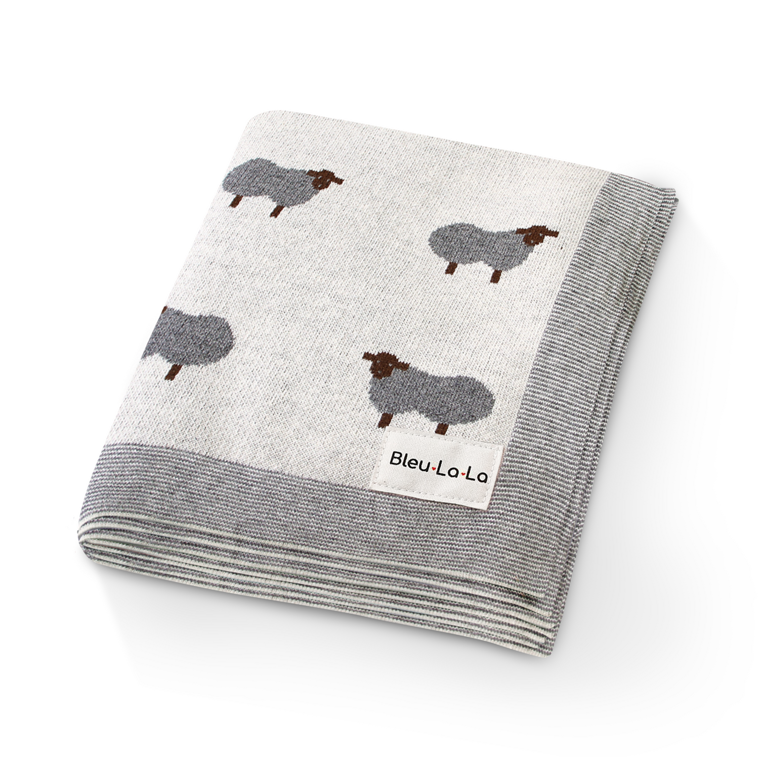 Sheep Knit Baby Blanket – Cozy Cotton for Snuggly Days by Bleu La La