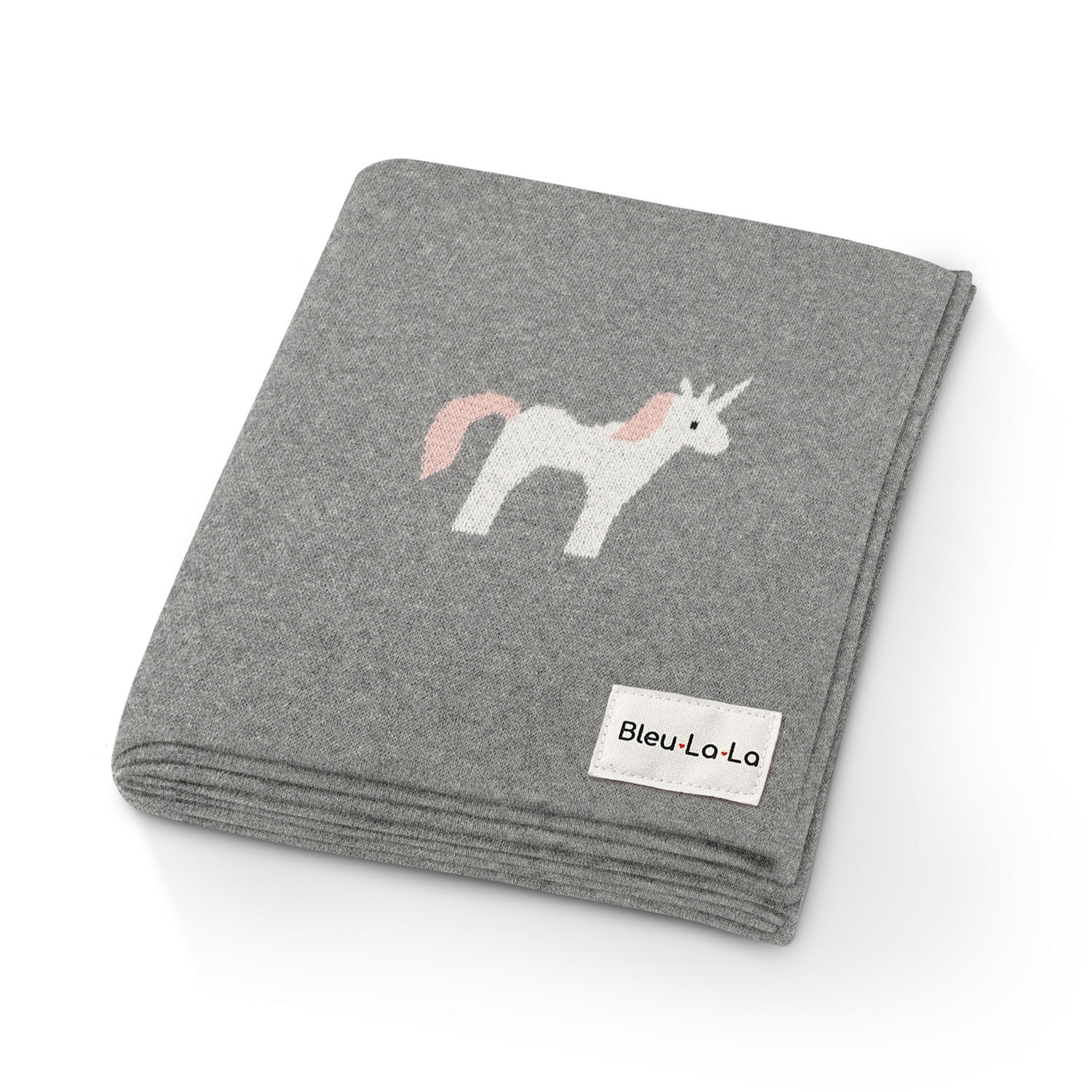 Unicorn Cotton Knit Baby Blanket – Soft, Safe & Magical by Bleu La La