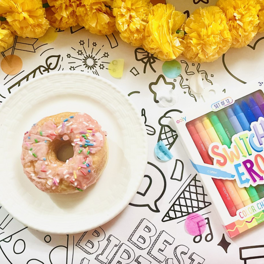 Happy Birthday Coloring Table Runner – Party Activity Banner