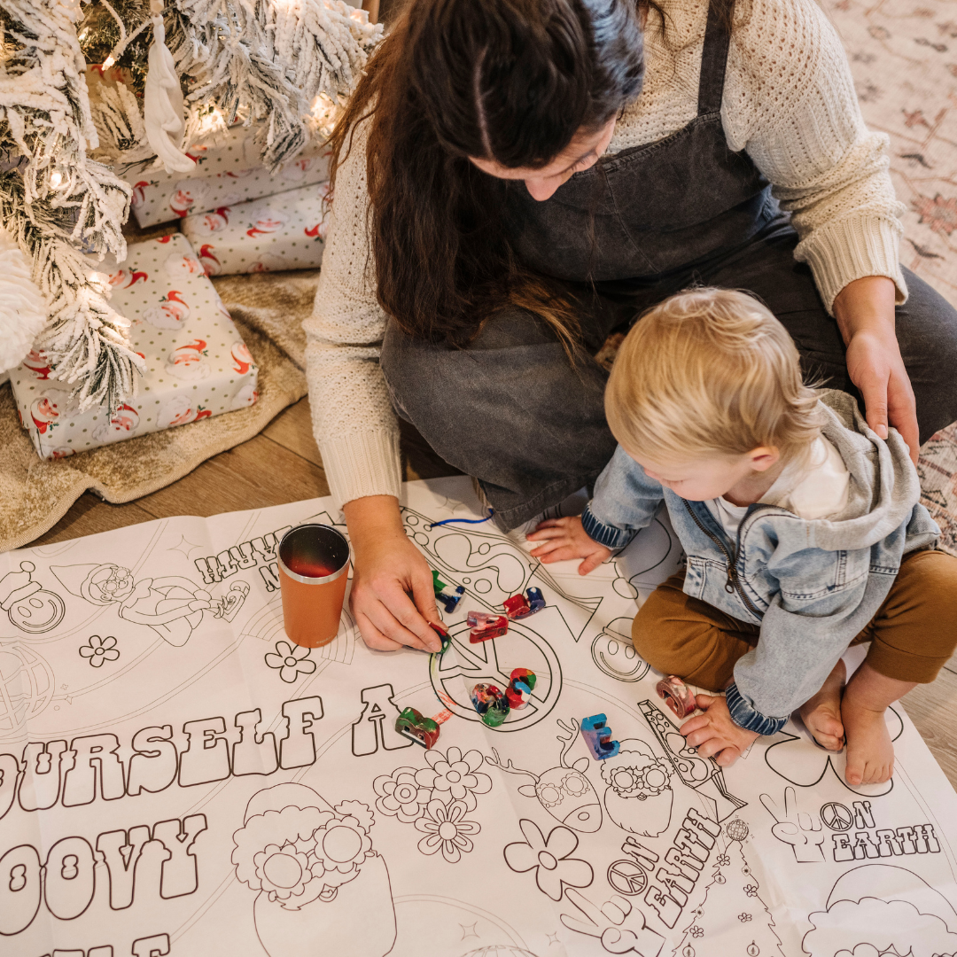 Groovy Christmas Coloring Table Cover