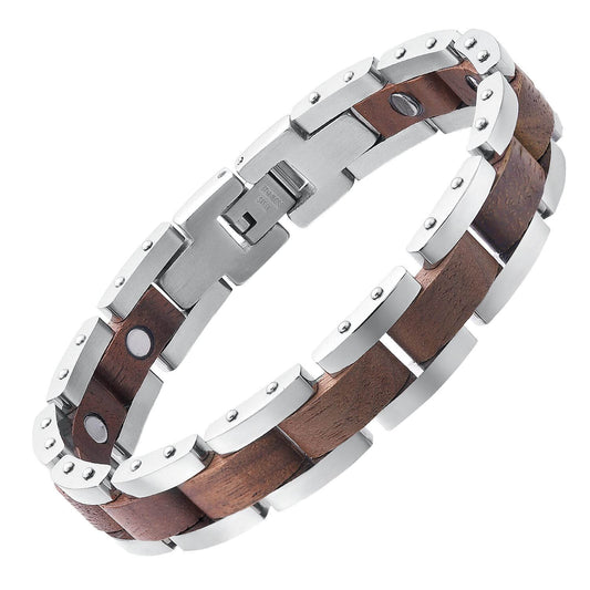 Unisex magnetic bracelet with silver color option