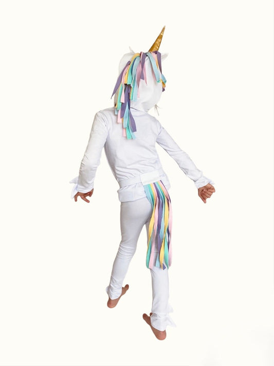White and Pastel Rainbow Unicorn Pajama Costume – Baby / Kids’ Dress Up & Pretend Play Band of the Wild