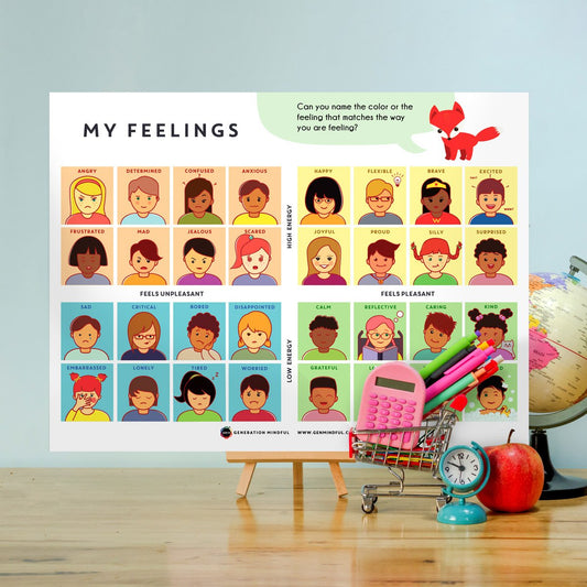 My Feelings Faces Poster (In ToolKit) - PeaceMakers Generation Mindful - Generation Mindful, PLAYFUL - teach emotions parenting child therapy tool