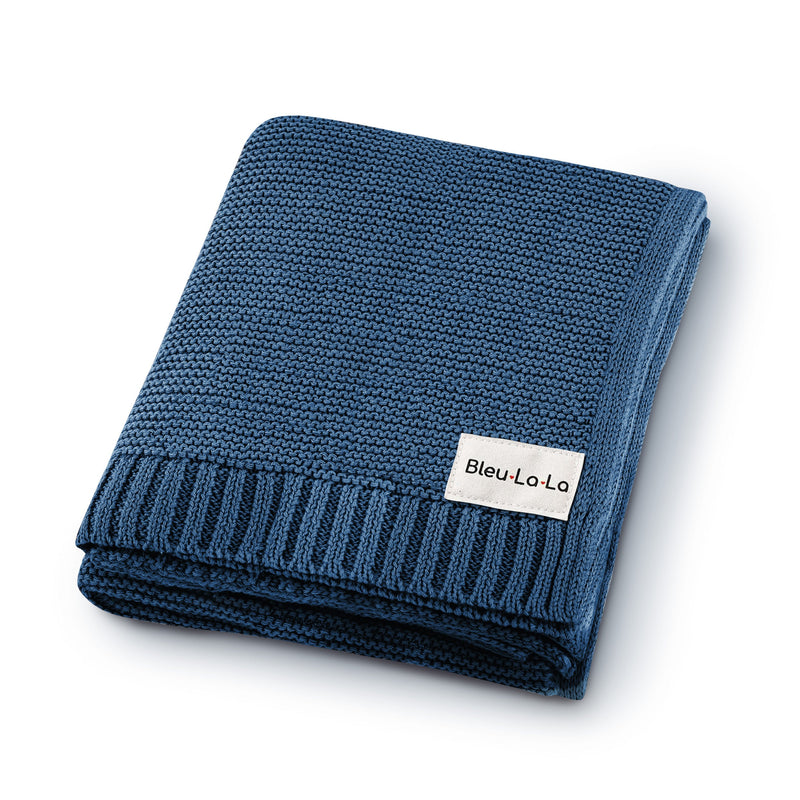 Heritage Knit Baby Blanket – 100% Organic Cotton Swaddle by Bleu La La