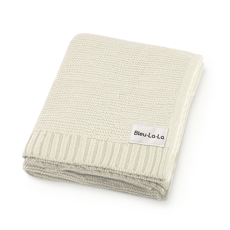 Heritage Knit Baby Blanket – 100% Organic Cotton Swaddle by Bleu La La