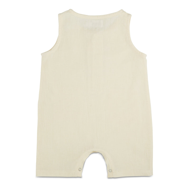 Cream Crop Linen Romper - Babe Basics