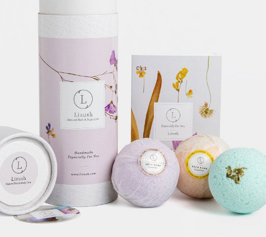 Natural Bath Bomb Gift Tube – Clean Self-Care & Relaxation Set (3 Bombs)