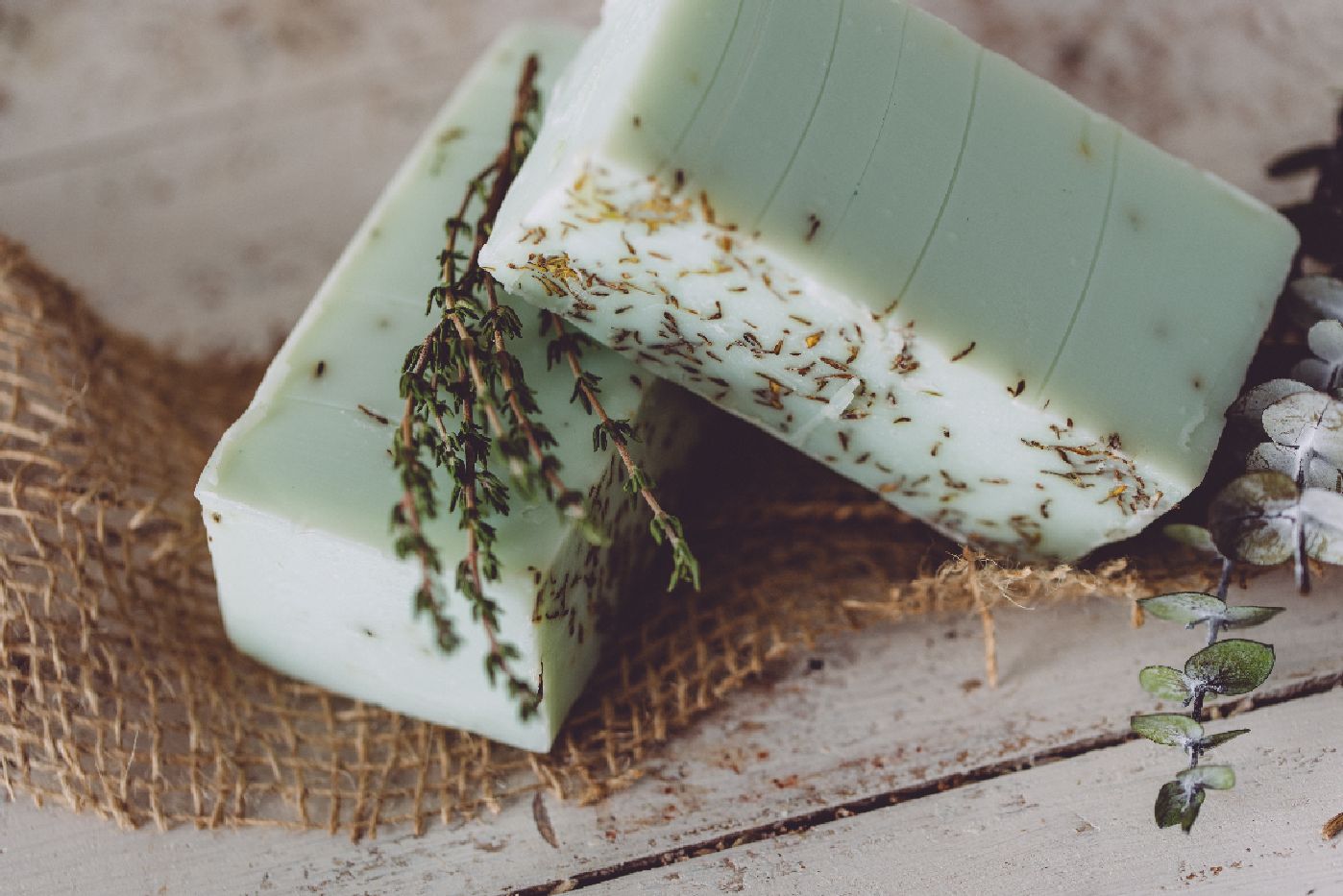 Eucalyptus Thyme Organic Handmade Soap. This natural handmade soap hydrates while it cleans. Always made from scratch. This handmade organic soap will last 8-10 weeks in the shower. We also offer our wholesale organic soap