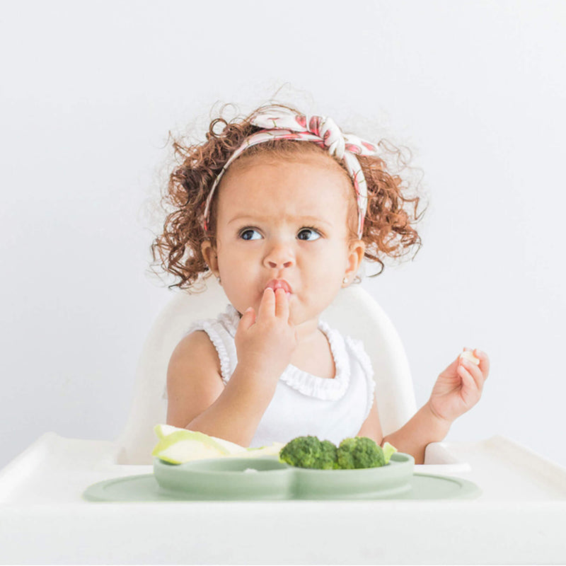 The Mini Mat in Sage by ezpz / Self-Suctioning Silicone Plate + Placemat #color_sage