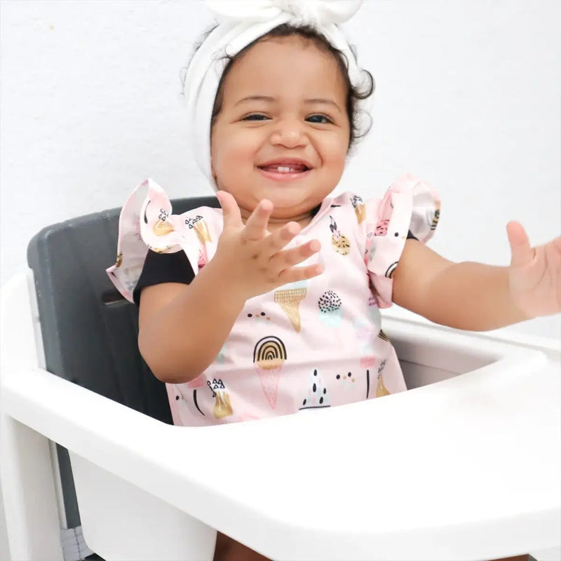 BapronBaby® Bapron in Ice Cream Flutter / Bib + Apron That Safely Ties Around the Body