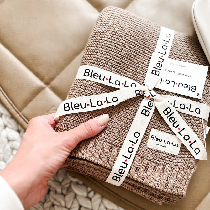 Heritage Knit Baby Blanket – 100% Organic Cotton Swaddle by Bleu La La