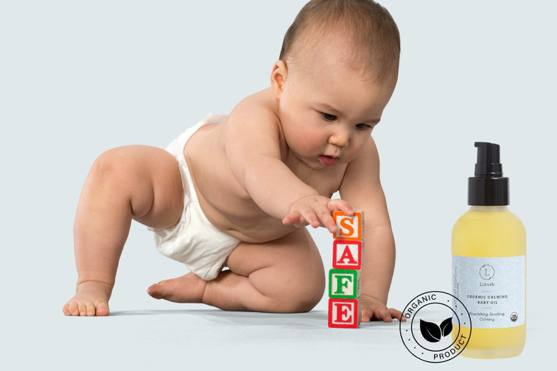 Organic Calming Baby Oil – Lavender & Chamomile by Lizush