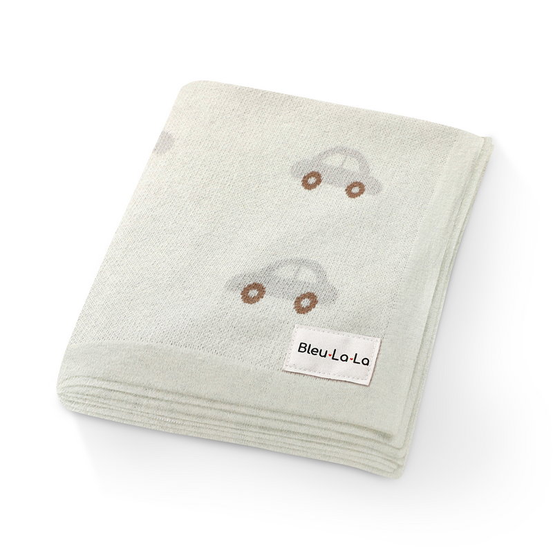 Cozy Cotton Knit Car Swaddle Blanket for Babies – by Bleu La La