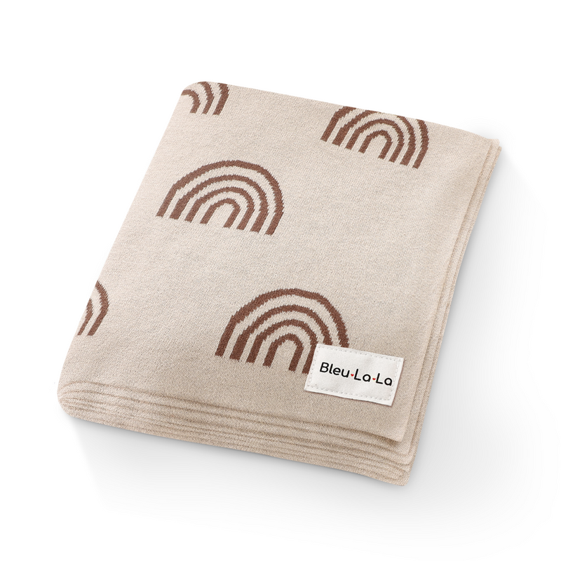 Rainbow Knit Swaddle Blanket – Soft, Cozy & Joyful by Bleu La La