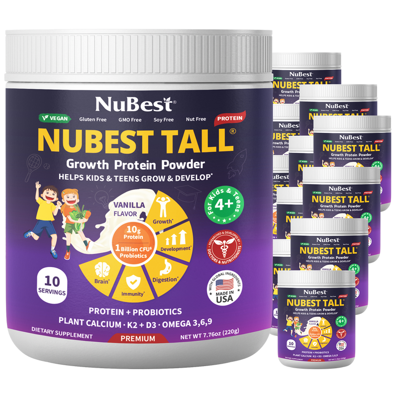 NuBest Tall Protein Vanilla Shake for Kids Ages 4+, 10 Vegan Servings - NuBest Nutrition®