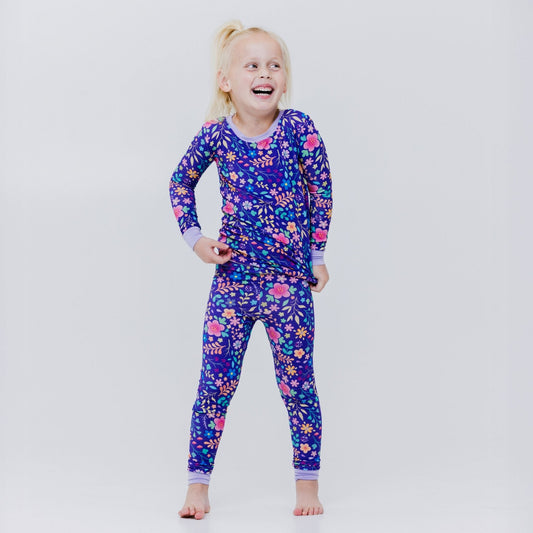 Orchid Gardens Long Sleeve Pajamas - Bam & Stitch
