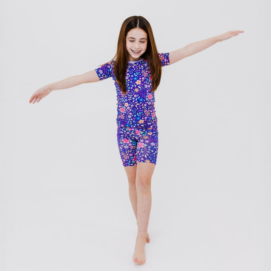 Orchid Gardens Short Sleeve Pajamas - Bam & Stitch