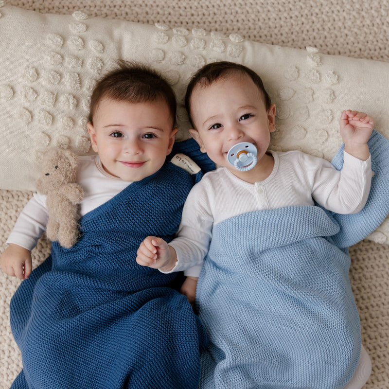 Heritage Knit Baby Blanket – 100% Organic Cotton Swaddle by Bleu La La