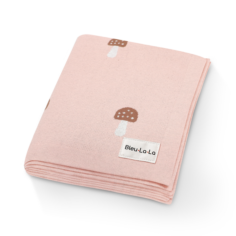 Mushroom Knit Swaddle Blanket – Luxe Baby Wrap by Bleu La La