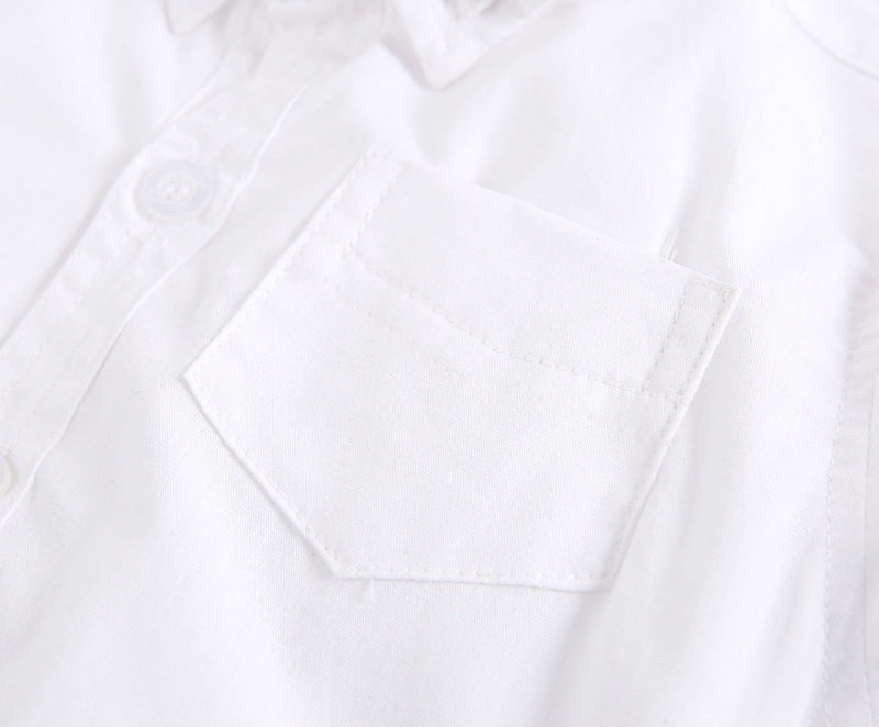 Baby Boy Solid Color Buttoned Shirt With Pockets Short Sleeve Onesies Online In Summer, MyKids-USA®, Baby One-Pieces, MyKids-USA - - - - - - -