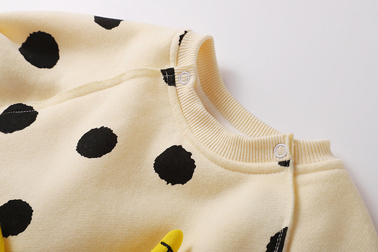 Baby 1pcs Striped & Dot Pattern Long Sleeved Romper Jumpsuit, MyKids-USA®, Baby & Toddler Sleepwear, MyKids-USA - - - - - - -
