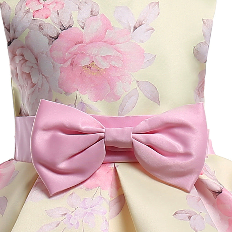 Baby Girl Floral Pattern Bow Tie Princess Tutu Dress Formal Dress, MyKids-USA®, Baby & Toddler Dresses, MyKids-USA - - - - - - -
