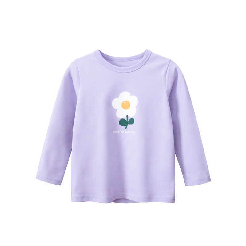 Baby Girl Floral Print Pattern Long Sleeve Autumn Cotton Shirt, MyKids-USA®, Baby & Toddler Outerwear, MyKids-USA - Color - Purple - Size/Age - 90 (12-24M) - - - JM2207251549