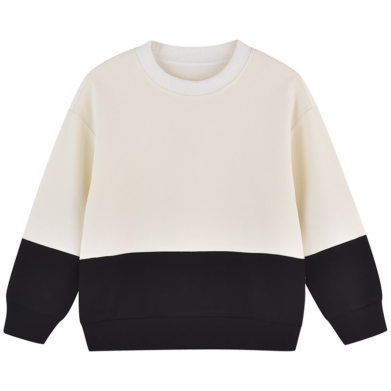 Baby Boy And Girl Colorblock Design Long Sleeve Pullover Hoodies, MyKids-USA®, Baby & Toddler Outerwear, MyKids-USA - Size/Age - 100 (2-3Y) - Color - Black - - - JM2207271707-A