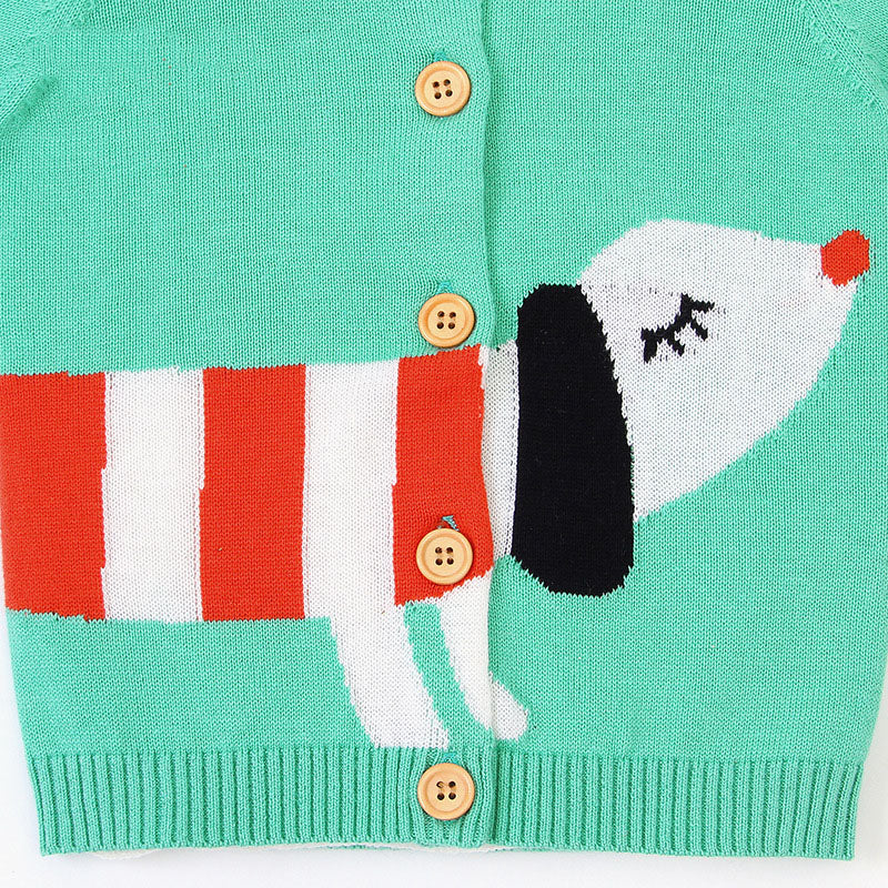 Baby Cartoon Dog Pattern Colorful Contrast Design Cardigan, MyKids-USA®, Baby & Toddler Outerwear, MyKids-USA - - - - - - -