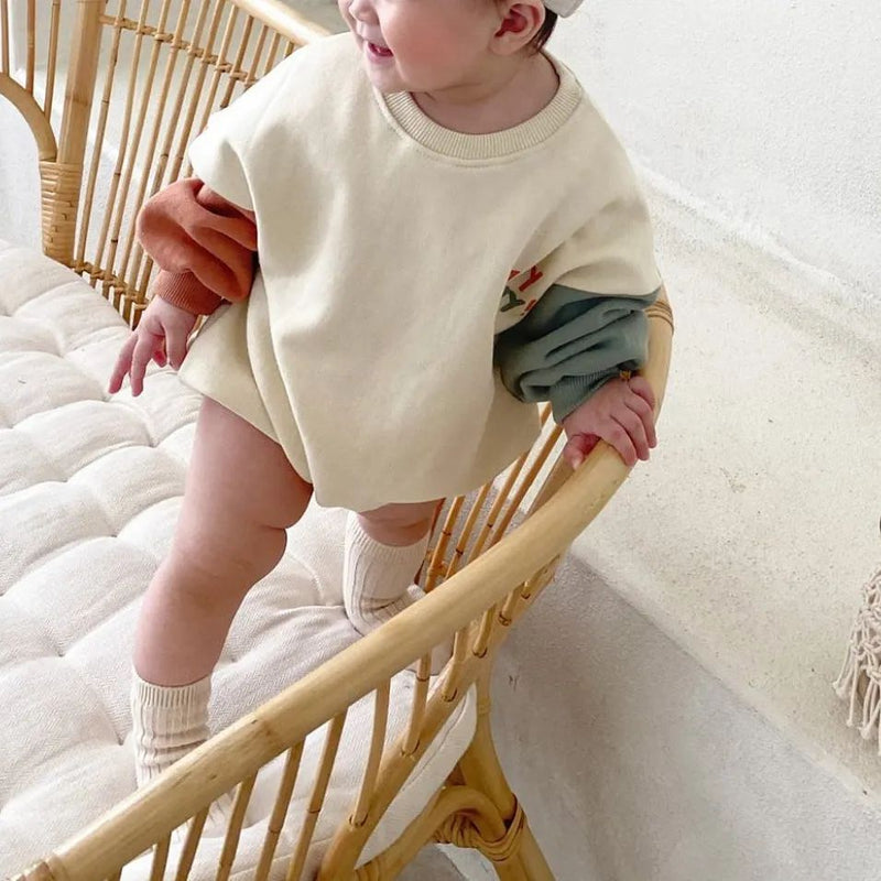 Baby Color blocking Sleeve Design Long Sleeve Bodysuit, MyKids-USA®, Jumpsuits & Rompers, MyKids-USA - Size/Age - 66 (3-6M) - Color - Green - - - JM2207172113