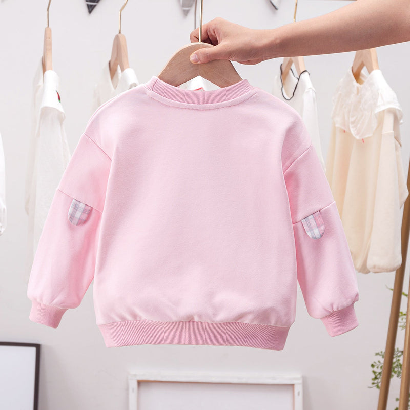 Baby Cartoon Bear Patched Graphic Kids Valentine’ Day Clothes Pullover Hoodies, MyKids-USA®, Baby & Toddler Outerwear, MyKids-USA - - - - - - -