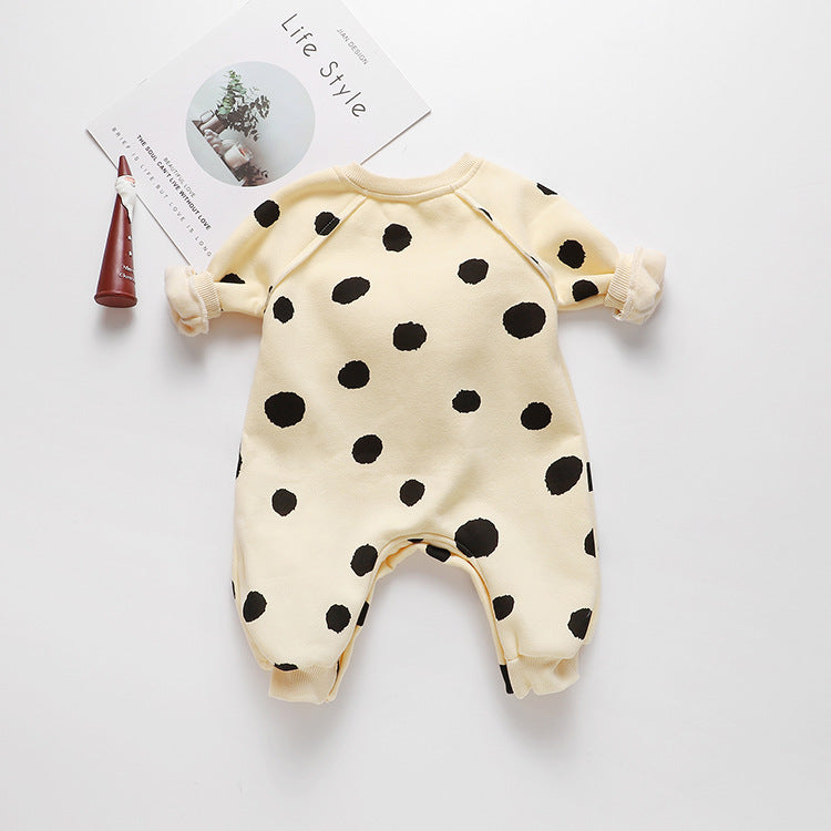 Baby 1pcs Striped & Dot Pattern Long Sleeved Romper Jumpsuit, MyKids-USA®, Baby & Toddler Sleepwear, MyKids-USA - - - - - - -