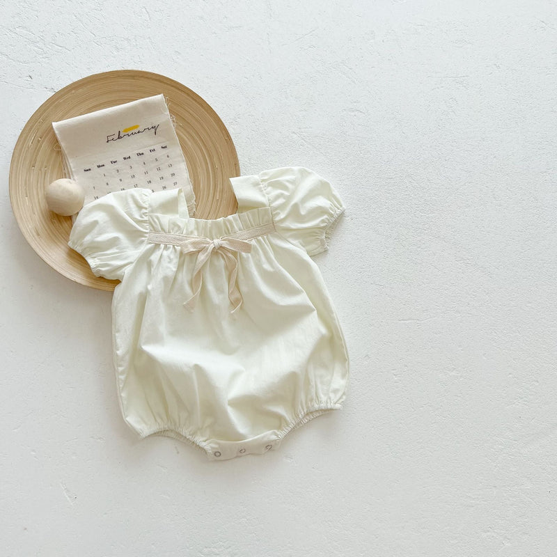 Baby Girl Lovely Bow-Tie Short-Sleeved Onesies, MyKids-USA®, Baby & Toddler Outfits, MyKids-USA - Size/Age - 66 (3-6M) - Color - Beige - - - SH2203121141-A