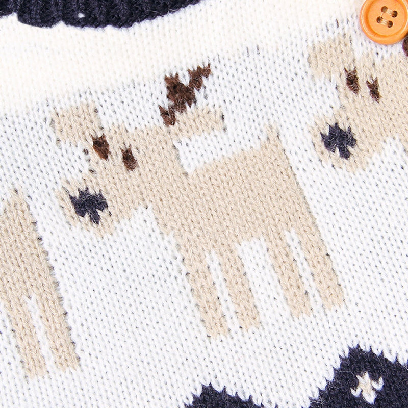 Baby Cartoon Christmas Deer Pattern Shoulder Button Design Knitted Pullover Sweater, MyKids-USA®, Baby & Toddler Outerwear, MyKids-USA - - - - - - -
