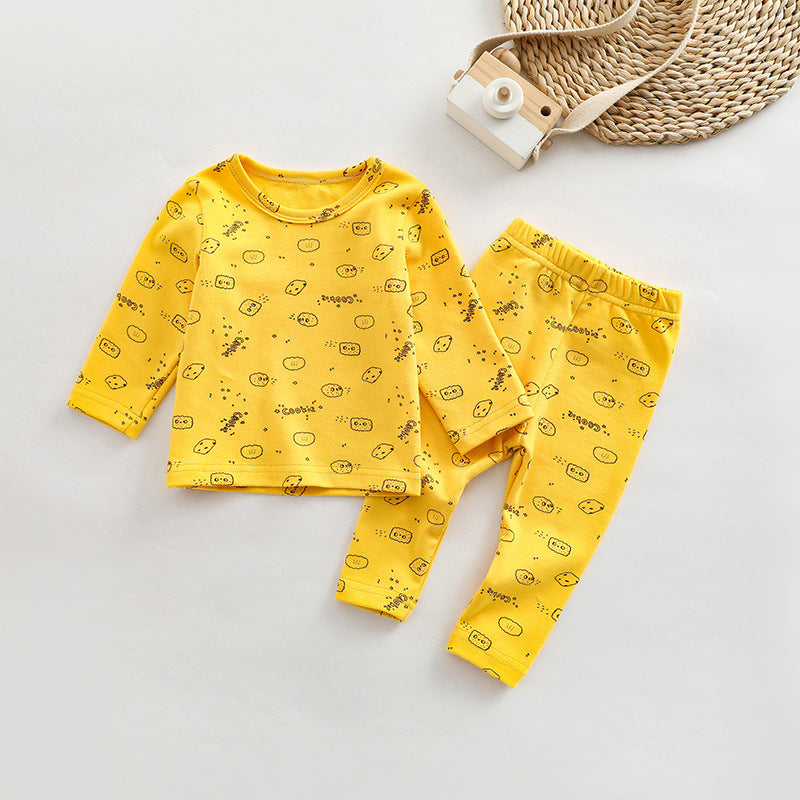 Baby All Over Print Pattern Tops Combo Pants Lovely Sets Home Clothes, MyKids-USA®, Baby & Toddler Outfits, MyKids-USA - Size/Age - 66 (3-6M) - Color - Yellow - - - JM2208102130
