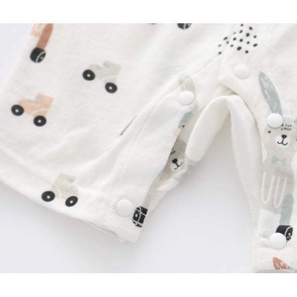 Baby 1pcs Rabbit Graphic Single Breasted Design Simply Jumpsuit Pajamas, MyKids-USA®, Baby One-Pieces, MyKids-USA - - - - - - -