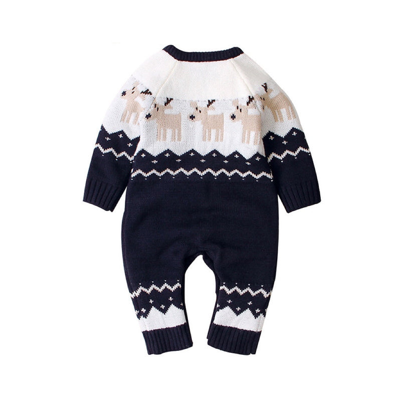 Baby Christmas Giraffe Pattern Shoulder Button Design Sweater Rompers, MyKids-USA®, Baby One-Pieces, MyKids-USA - - - - - - -