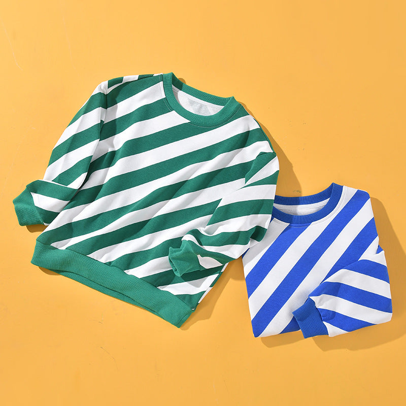 Baby Boy And Girl Striped Pattern Long Sleeve O-Collar Hoodies, MyKids-USA®, Baby & Toddler Outerwear, MyKids-USA - - - - - - -
